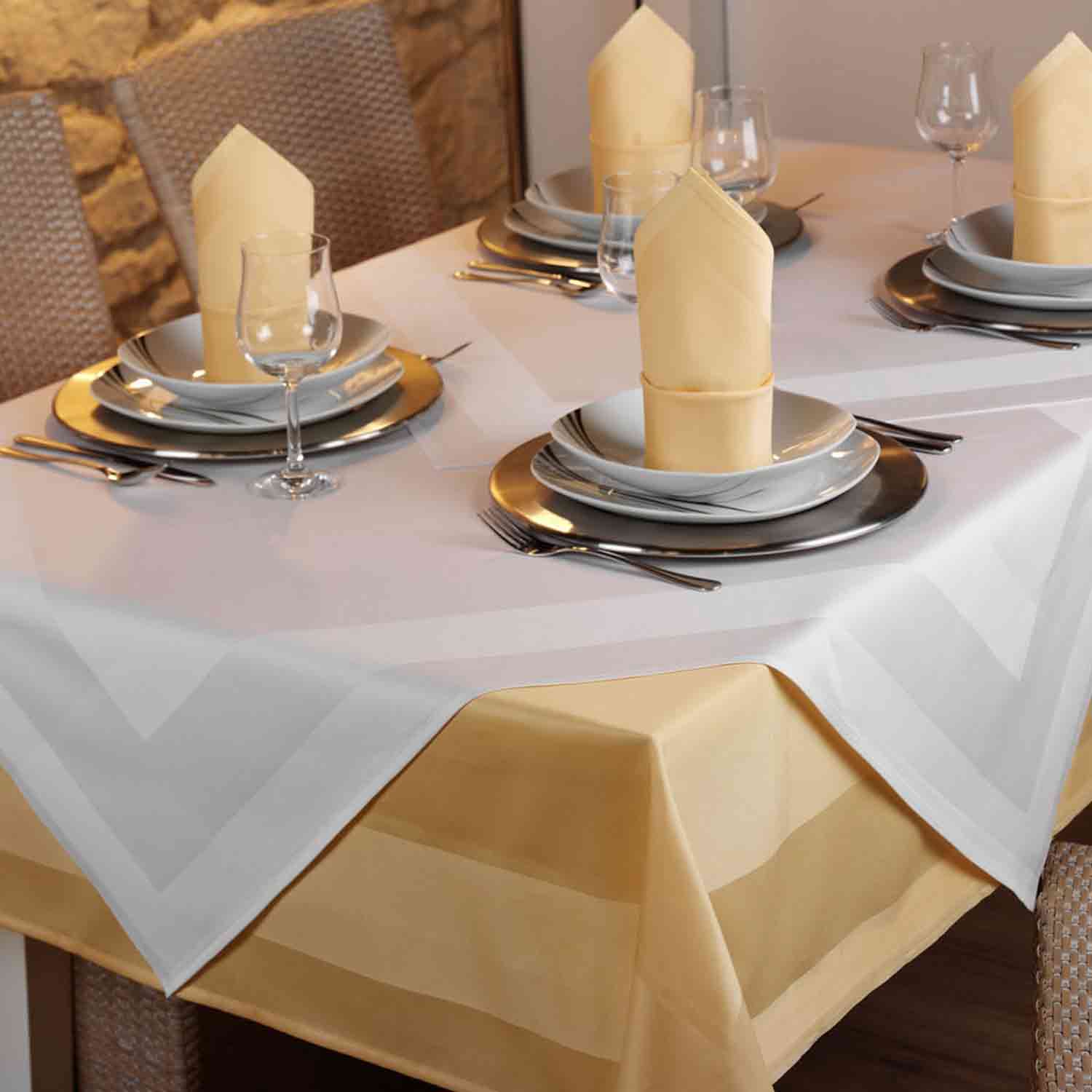 Tischwäsche Baumwolle, Vollzwirn, glatt 00 weiß Tischdecke rund 210cm