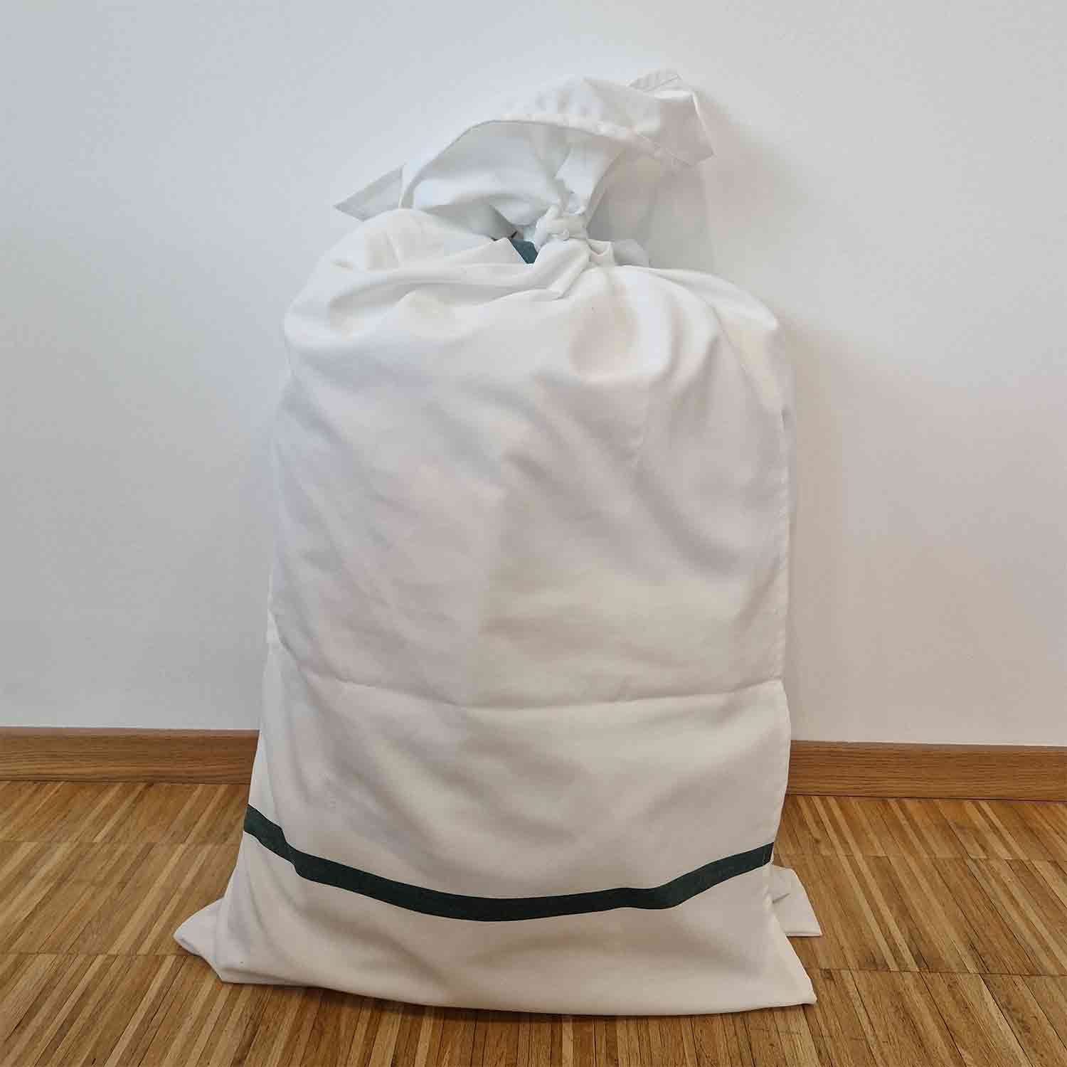 Wäschewickelsack, für 12,5kg, 55/100 cm, mit Längsöffnung 80-weiss-grün